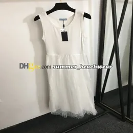 Örgü patchwork kolsuz yelek elbise şık metal trim örgü sundress tasarımcısı zarif parti örgü elbise