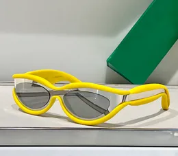 Óculos de sol ovais amarelo prata lentes espelhadas homens mulheres tons sonnenbrille sunnies gafas de sol uv400 óculos com caixa