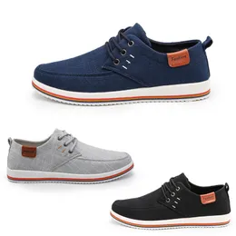 Scarpe casual da uomo Tessuto comfort Piatto Solido Blu Grigio Nero Scarpe da ginnastica da uomo Sneakers sportive Taglia 40-47 GAI