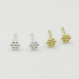 Stud Sterling Sier Nose Stud Flower Nose Rings Nariz Piercing smycken 20 st/pack