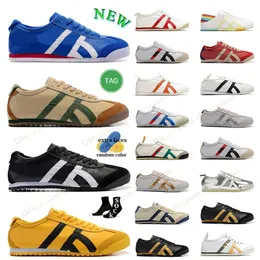 2024 Novo México 66 Sneakers Homens Mulheres Casual Running Shoes Tiger Couro Lace-up Amarelo Preto Marinha Gum Sail Verde Bege Vermelho Esportes Ao Ar Livre Caminhando Dhgates Trainers