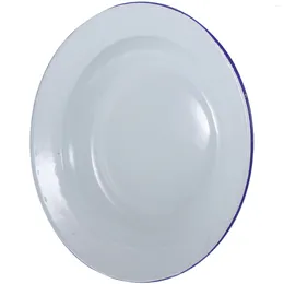 Dinnerware Sets Unbreakable Enamelware Dinner Serving Platter Tray Enamel Dish Plate