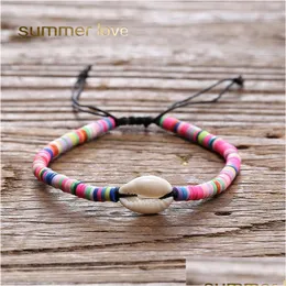 Perlen Hohe Qualität Colorf Harz Perlen Armband Handgemachte Webart Einstellbare Größe Für Frauen Böhmischen Natürliche Shell Brecelet Drop Liefern Dh8Lq