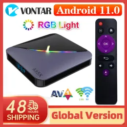 Odbiorniki Dispositivo de TV Inteligente A95X F3 AIR II Dekodyficador Con Android 11 RGB Amlogic S905W2 4GB 64GB kompatybilny Con Wifi Du