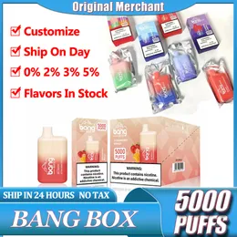 Original Bang Box 5000 Puffs Einweg-Vaper 5K 5000 Puff E-Zigaretten Bang Cigarette Vape 5000 Einweg-Vapes Stiftgerät 650 mAh 11 ml Kartuschenhülse