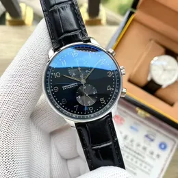 Luxury Automatic Mechanical Watch For MenPilot Series Casual Fashion Men Premium Mechanical Watch Black Leather Strap Wristwatch J733