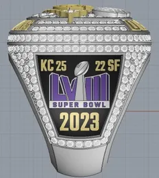 2023 2024 KC Super Bowl Team Championship Ring مع Wooden Display Box Men Men Fan Drop Drop Shipping