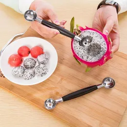 Skedar 1/3/5st Fruit Digging Spoon Double Headed rostfritt stål Vattenmelon Köksverktyg Ristade tallrik TMZ