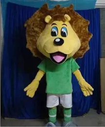 Caldo di alta qualità Buona visione e buona ventilazione un costume da mascotte leone con tuta sportiva verde in vendita