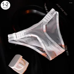 Kadın Panties 1-2pcs/Set İnce Gazlı Seksi Kılavuzlar Kadın Kesintisiz Nefes Alabaş Kafes "Toka" iç çamaşırı Düşük Bel Kadın