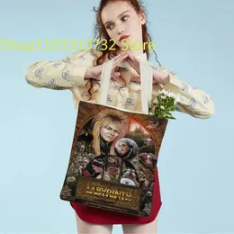 Shopping Bags Classic Movie Labyrinth Lady Travel Tote Handbag Double Print Women Bag Reusable Foldable Canvas Shopper
