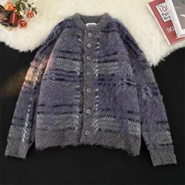 Herrtröjor Luxury High-end Plaid Stick Cardigan Autumn and Winter 2024 Fashion Sweater Coat Casual Wear G110