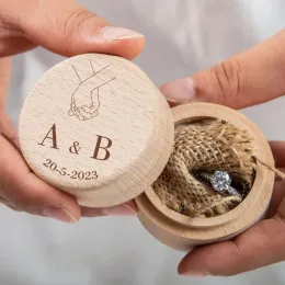 Ringe Personalisierte Hochzeits Holzringkasten angepasstes Name Datum Vorschlag Hochzeit Valentinstag Schmuckschachtel Holderring Box