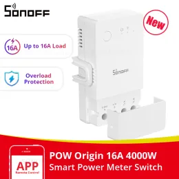 Kontroll Sonoff POW Origin 16A Power Meter Switch Overload Protection Energy Monitoring Smart WiFi Switch Module för Alexa Google Home