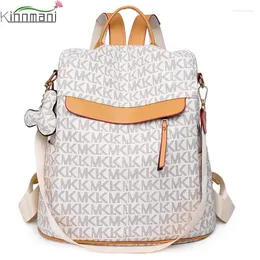 School Bags Fashion Multifunctional Backpacks Women's Designer Large Capacity Travel Bag PVC Fabric Anti-theft Backpack Girl SchoolBag