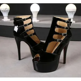 2024 neue Römische 14cm Ultra-high Heel frauen Höhlte Heraus Übergroßen Plattform Pumpen Weibliche Sexy Nacht Gericht pole Dance Schuhe