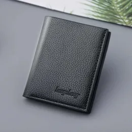 Mens korta plånbok vertikala tunna drivrutiner Licens Dollar Card Holder Practical Small Wallet Purses