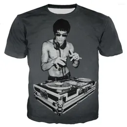 Men's Thirts 2024 Bruce Lee T-Shirt 3D Print Women Mens Tshirt Disual Summer Summer Short Sleeve Shirt Hip Hop Tops Tops Tees