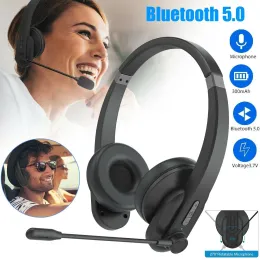 ヘッドフォン12PCS Bluetooth 5.0 Office Trucker Headset Noiseキャンセルハンズフリーヘッドフォンw/トラックドライバーオフィスビジネスホームPC用マイク