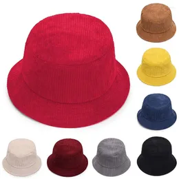 Basker hösten vinter klassisk corduroy hink hatt utomhus panama harajuku fiske hattar för kvinnlig manlig unisex casual cap