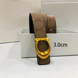 Classic metal buckle women designer printed for men business high quality gold belt