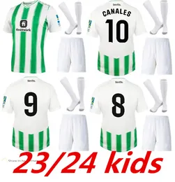 2023 2024リアルベティスサッカージャージーJuanmi B.iglesias Kids Kit Socks 23 24 Joaquin Canales Fekir Football Shirt Alex Moreno Willian J. Mens Jersey Child Boy 999