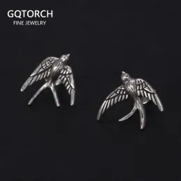 Kolczyki S925 Sterling Srebrne Kolczyki dla mężczyzn i damskich Kolczyki Jasny Animal Kolczyki Punk Thai Silver Animal Jewelry