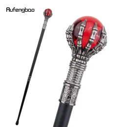 Röd glasboll Steampunk Walking Cane Fashion Decorative Walking Stick Gentleman Luxury Crosier Knob Walking Stick 93cm