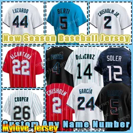 2 Jazz Chisholm Jr. 3 Luis Arraez Jersey Baseball Marlins 12 Jorge Soler 22 Sandy Alcantara Jake Burger Miami Avisail Garcia Jezus Luzardo Nick Fortes Bryan de la Cruz