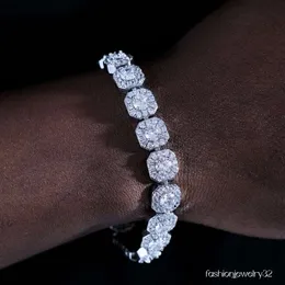 Теннисная цепочка Master Rocks в стиле хип-хоп, роскошный 12,5 мм, позолоченный браслет с бриллиантами, серебряный браслет 925 пробы, теннисная цепочка с муассанитом Vvs
