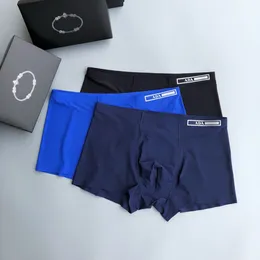 Com caixa masculina designer boxer breve cuecas shorts homens vintage sexy roupa interior casual curto algodão verão gelo seda sem costura confortável cuecas