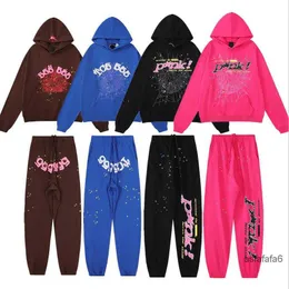 Kadın Hoodies SP5der 555 Streetwear Örümcek Web Desen Hoodie Çift Sweatshirt Trailsuit Tasarımcı Adam Top+Pantolon için Daha İyi Kalite