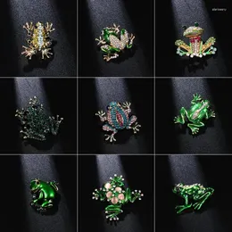 Broszki z kreskówek Brooch Rhineston Animal Brooch Enamila olejna żaba Zakotaż Zakotaż Wykwintny akcesoria Trendy swobodne odznaki