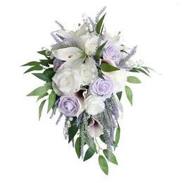 Decorative Flowers Romantic Wedding Bouquet Artificial For Party Ceremony