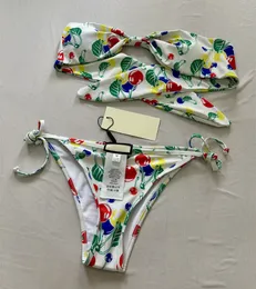 Mode kvinnors designer high end push up bikini brev tryck sexig delad badkläder stranddräkt