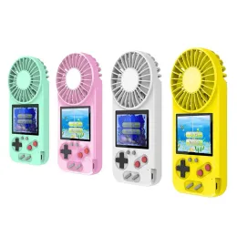 Jogadores Console de jogos portátil com ventilador USB Display colorido 500 em 1 Console de jogos retrô com mini ventilador pessoal para crianças e adultos
