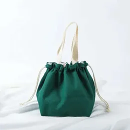 Маленькая свежая холщовая сумка на шнурке, ручная сумка, японская портативная сумка для бенто, большая вместительная сумка для ланча-бокса