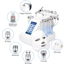 장치 7 in 1 Hydra Dermabrasion Peel Cleaner Led Mask Bio Light Rf 진공 얼굴 청소 수력 물 산소 제트 껍질 껍질 스킨 케어 머신