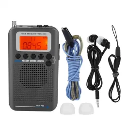 라디오 2023 항공기 풀 밴드 VHF 라디오 휴대용 FM AM SW Radio VHF CB 30223MHz 2528MHz AIR 118138MHz 듀얼 알람 시계