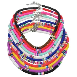 Colares de pingente New Retro Bohemia Soft Cerâmica Beads Gargantilha Neckalce para Mulheres Jóias Presentes Colorf Handmad Link Chain Cl Dhgarden DHPRS