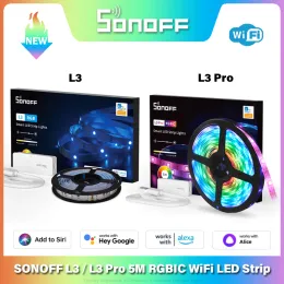 Управление SONOFF L3/L3 Pro 5M WiFi Умная светодиодная лента Гибкая RGB подсветка Украшение Светодиодная лента Умный дом через Alexa Google Home