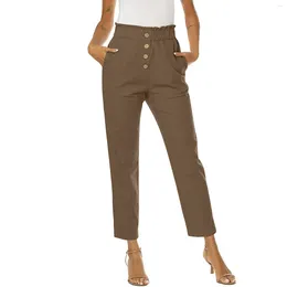 Women's Pants Summer Women Casual Long Wide Leg Cropped 90s For Fancy Clothes Teens Womens Paper Bag
