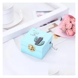 Novelty Items Cactus Music Box Solid Wooden Mirror Hand Made Craft Exquisite Musical Gifts 6.7X3.8Cm Drop Delivery Home Garden Dhwsw