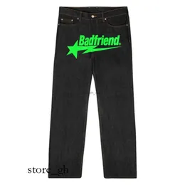 Men's Jeans Y2k Jeans Baggy Hiphop Bad Friend Letter Printed Baggy Pants 2023 New Harajuku Fashion Punk Rock Pants Streetwear Wide Leg Jeans 92