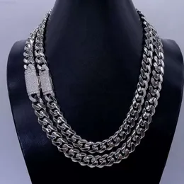 Ready to Ship Moissanite Clasp Lock 8mm Cuban Miami Link Sterling Silver Plain 925 Chain Necklace