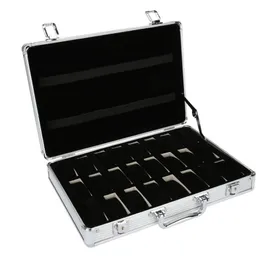 24 griglia in alluminio valigia display scatola di immagazzinaggio orologio scatola di immagazzinaggio cassa orologio staffa orologio orologio Clock245Y