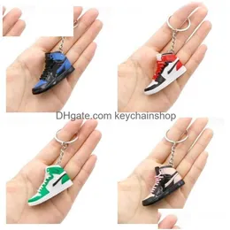 Designer 83 Styles 3D Basketball Shoes Keychain Stereoscopic Sneakers Keychains For Women Bag Pendant Mini Sport Shoe Keyring Xhnr Dr Dh8Av
