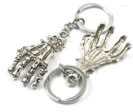 Keychains 1st Metal Skeleton Skull Hand Keyring Key Chain Gift KeyFob Present