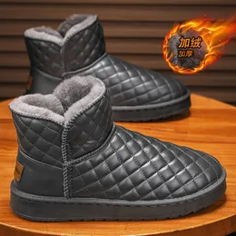 Snowy boots for mens winter plush and thickened 2024 new fur integrated - minus 40 degrees waterproof and non slip two cotton shoes
