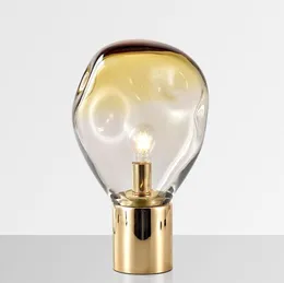 İskandinav Altın Cam Masa Lambası İtalya Tasarım Masa Işık Başucu Aydınlatma Oturma Odası için LED Dekorasyon 3261194